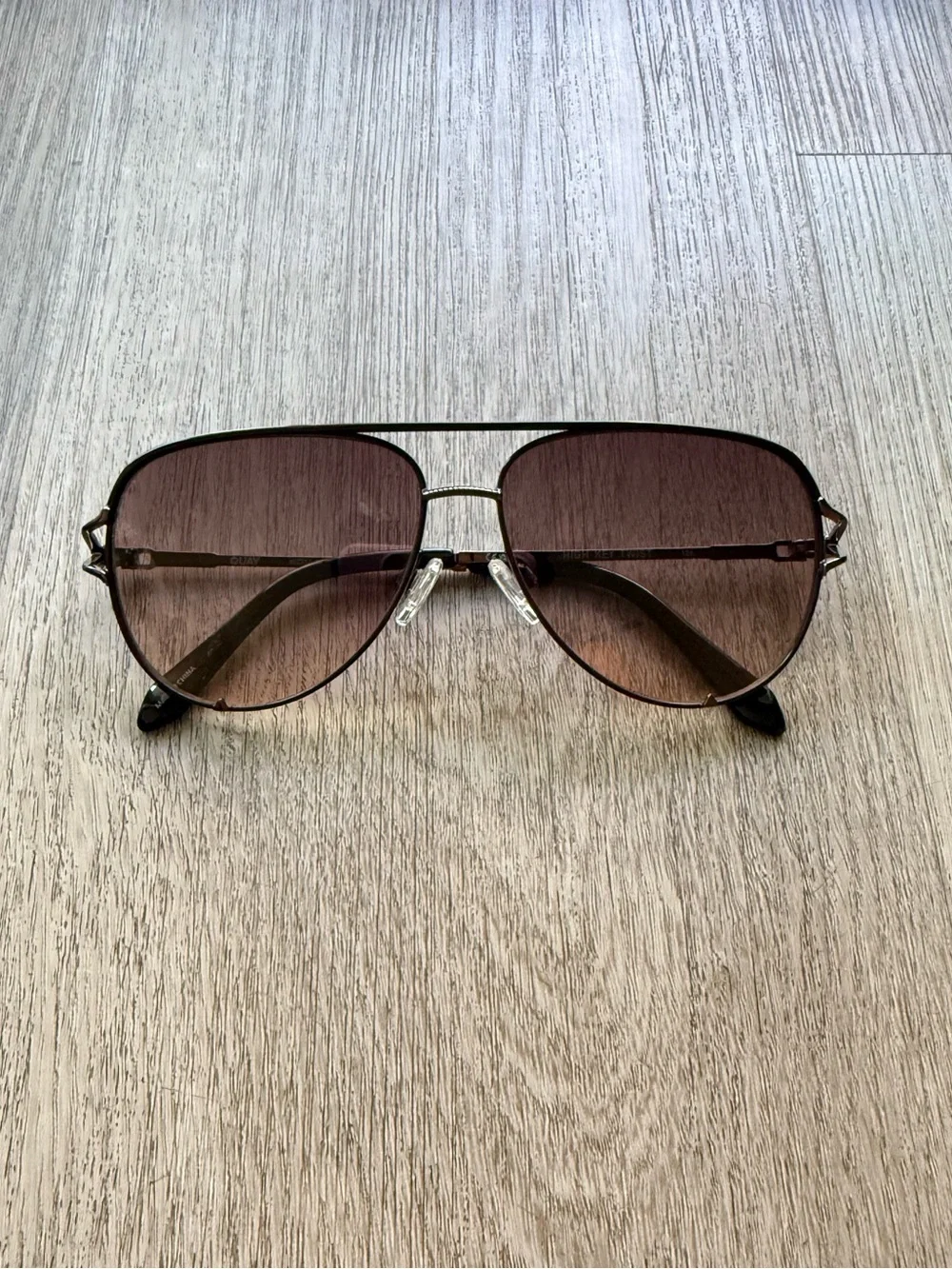 quay australia high key twist brown metal aviator sunglasses eyewear NEW